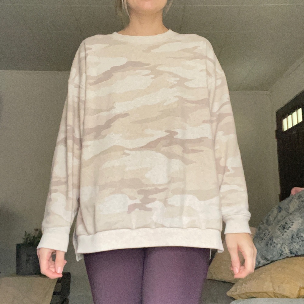 Aerie Oversized Sweatshirt Camo